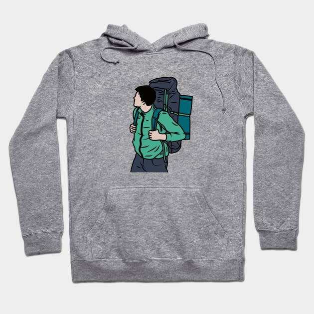 Backpacker Cartoon Hoodie by SLAG_Creative